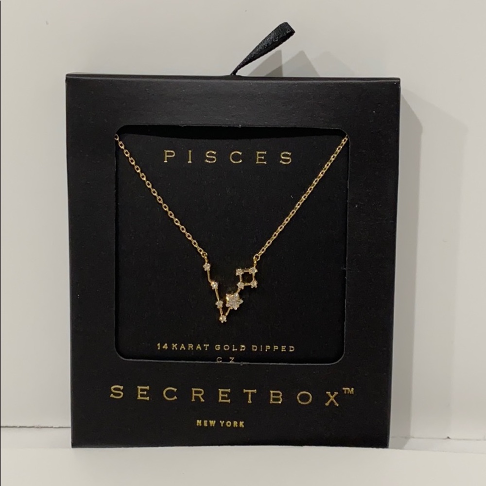 Pisces Zodiac Necklace 14k Gold Dipped - image 1